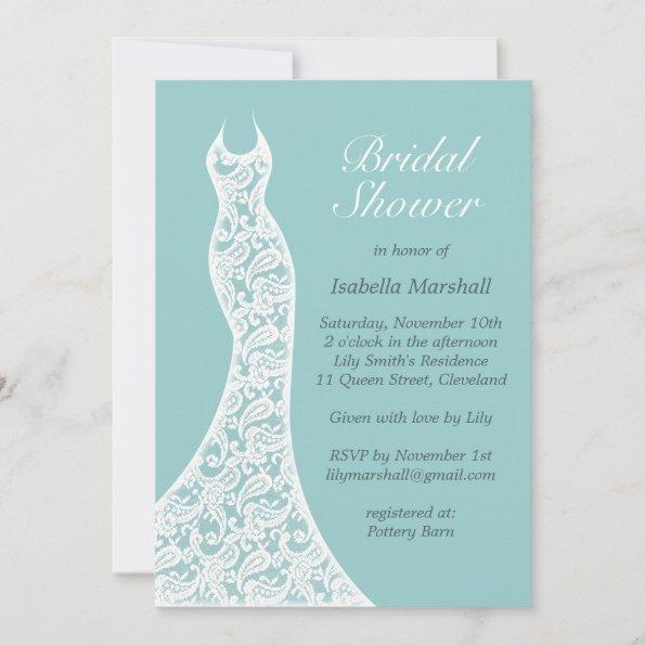 Pretty Turquoise Bridal Shower Invitations