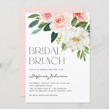 Pretty Watercolor Flowers Garden Bridal Brunch Invitations