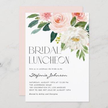 Pretty Watercolor Flowers Garden Bridal Luncheon Invitations