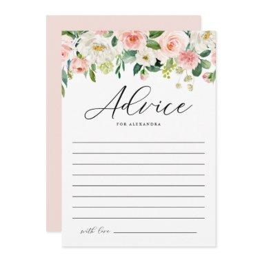 Pretty Watercolor Spring Flowers Bridal Shower Advice Card