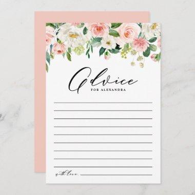 Pretty Watercolor Spring Flowers Bridal Shower Advice Card