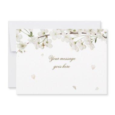 Pretty White Blossom Add Your Message Thank You Invitations