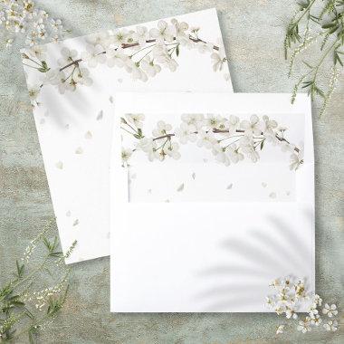 Pretty White Blossom Floral Envelope Liner