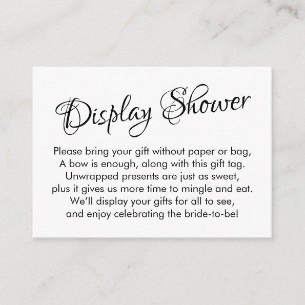 Pretty, White No Wrap Bridal Shower Gift Invitations
