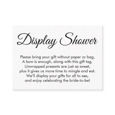 Pretty, White No Wrap Bridal Shower Gift Invitations