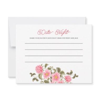 PRETTY WILD ROSES BRIDAL SHOWER DATE NIGHT ADVICE CARD