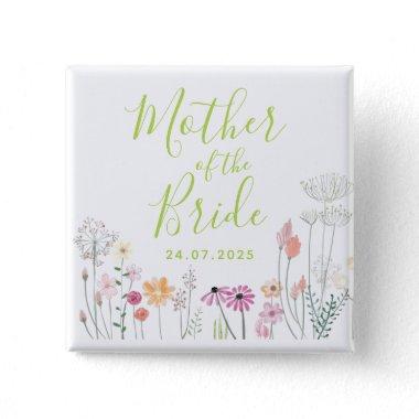 Pretty Wildflower Mother of the Bride Shower Button