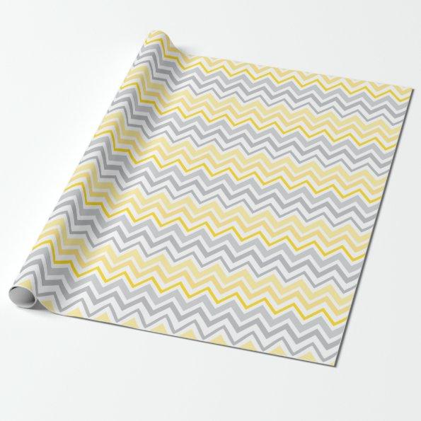 Pretty Yellow and Gray Chevron Wrapping Paper