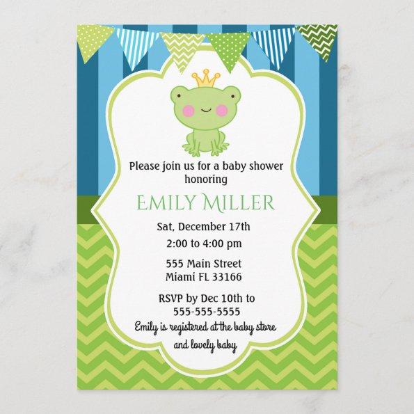 Prince Frog Baby Shower Invitations