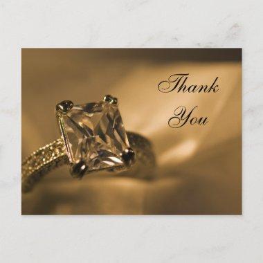 Princess Cut Diamond Ring Wedding Thank You Note PostInvitations