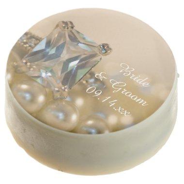 Princess Diamond Ring and Pearls Wedding Favor