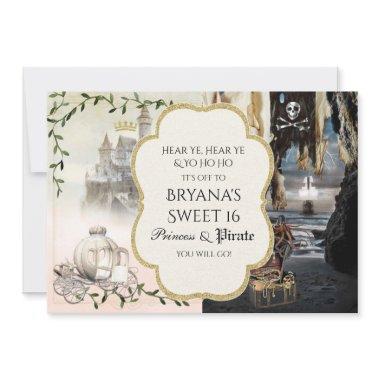 Princess & Pirate Elegant Party Invitations