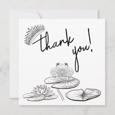 Princess + The Frog - B&W- Couples Thank You Invitations
