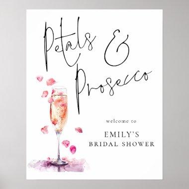 Printable Petals Prosecco Welcome to Bridal Shower Poster