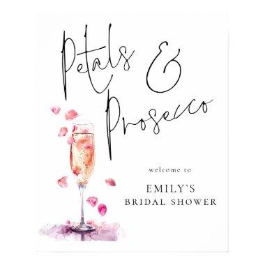 Printable Petals Prosecco Welcome to Bridal Shower Poster