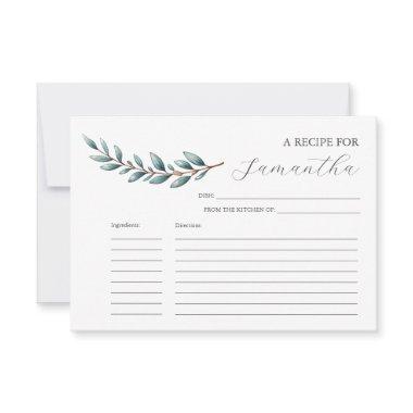 Printable Recipe  Watercolor Greenery