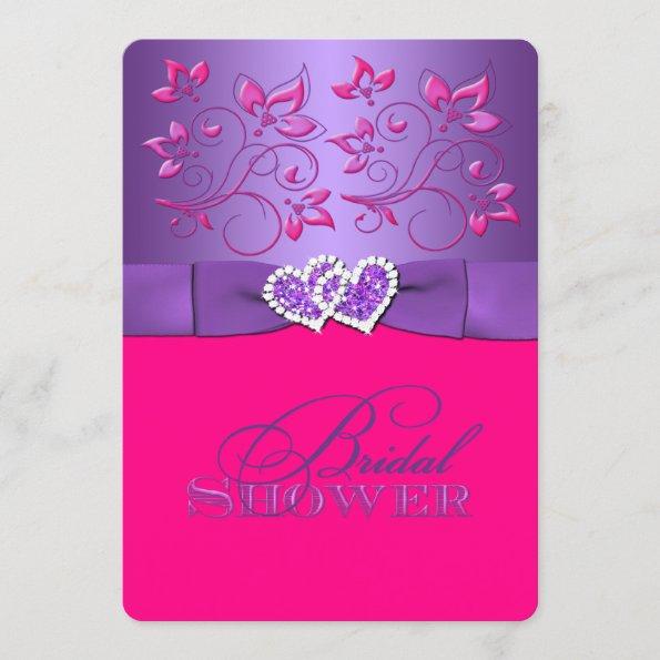PRINTED RIBBON Purple, Pink Bridal Shower Invite