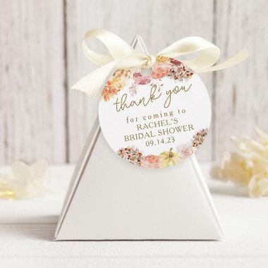 Printed Round Fall Floral Bridal Shower Favor Tags