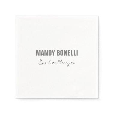 Professional elegant modern minimalist add name napkins