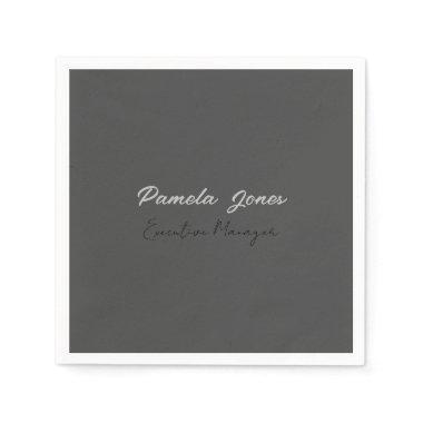 Professional elegant modern minimalist add name napkins