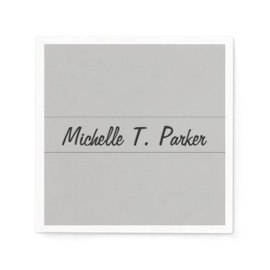 Professional elegant plain minimalist calligraphy napkins