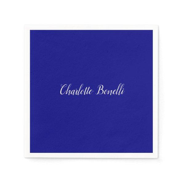 Professional Minimalist Navy Blue Napkins