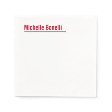 Professional Minimalist Simple White Modern Plain Napkins