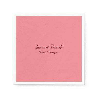 Professional Modern Minimalist Add Name Personal Napkins