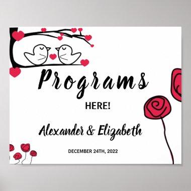 Programs Wedding Ceremony Love Bird Sign