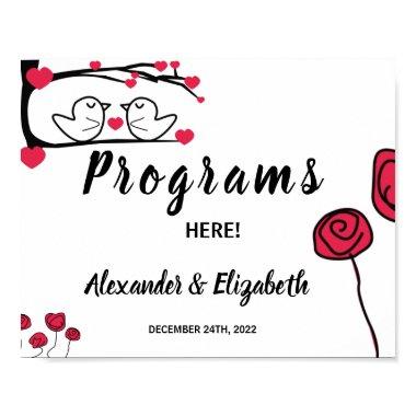 Programs Wedding Ceremony Love Bird Sign