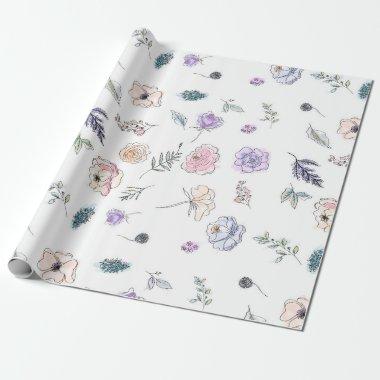 Promotion Bohemian Chic Floral Boho Girl Flowers Wrapping Paper