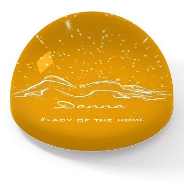 Promotion Custom Logo Gold Honey Brown Body SPA Paperweight
