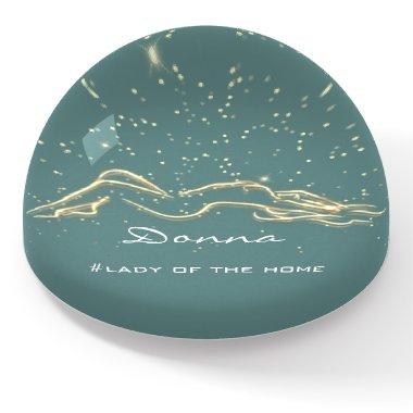 Promotion Custom Logo Gold Mint Green Body SPA Paperweight
