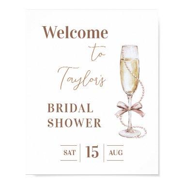 Prosecco and Pearls  Welcome Sign