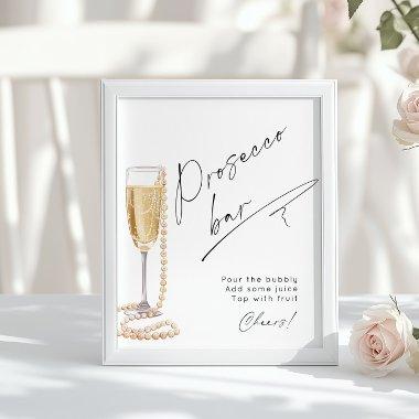 Prosecco Bar Pearls and Prosecco  Poster