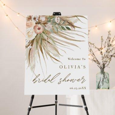 Protea Floral Pampas Grass Bridal Shower Welcome  Foam Board