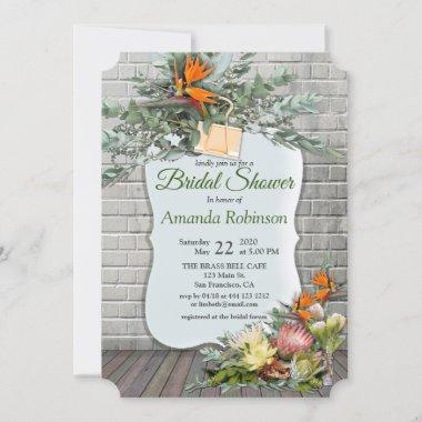 Protea - Strelitzia Flower Bridal Shower Invitations