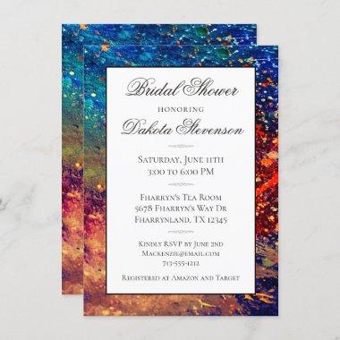 Psychedelic Splatter | Rainbow Abstract Shower Invitations