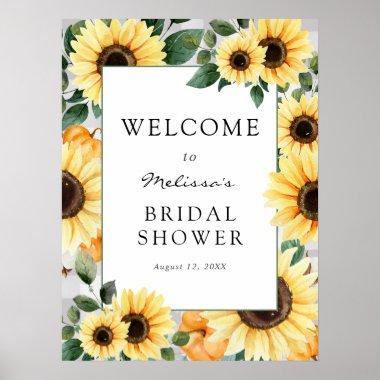 Pumpkin and Sunflowers Bridal Shower Welcome Poster