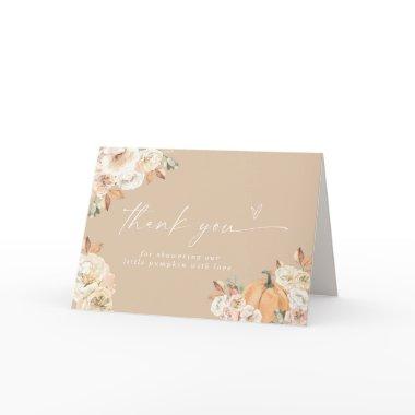 Pumpkin Baby Shower Thank You Invitations, Boho Fall Baby