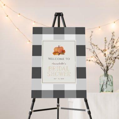 Pumpkin Black Buffalo Check Bridal Shower Foam Board