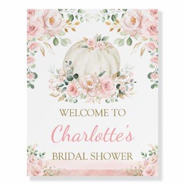 Pumpkin Blush Rose Floral  Welcome Foam Board