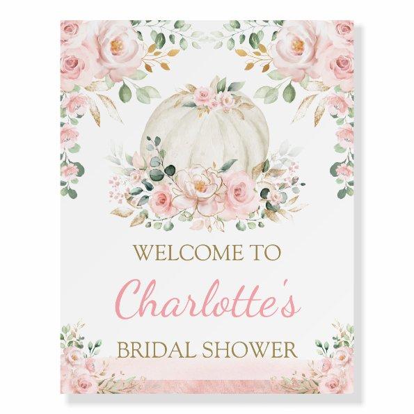 Pumpkin Blush Rose Floral  Welcome Foam Board