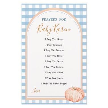 Pumpkin Boho Blue Gingham Love Prayers for Baby