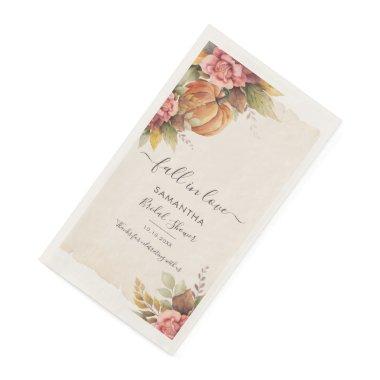Pumpkin  Fall in Love Autumn Leaves Paper Guest Towels