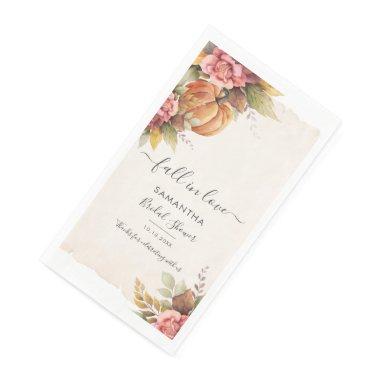 Pumpkin Bridal Shower Fall in Love Autumn Leaves Paper Guest Towels