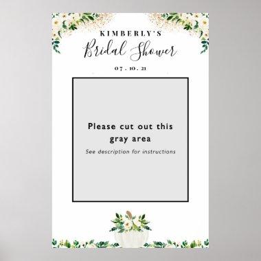 Pumpkin Bridal Shower Photo Booth Frame Prop Poster