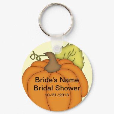 Pumpkin Fall Bridal Shower Favor Keychain