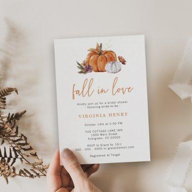 Pumpkin Fall Bridal Shower Invitations