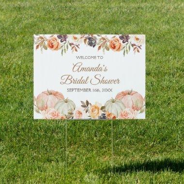 Pumpkin Fall In Love Bridal Shower Welcome Banner Sign